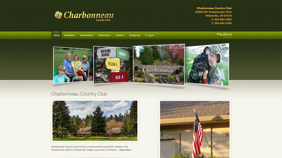 Charbonneau Country Club website preview