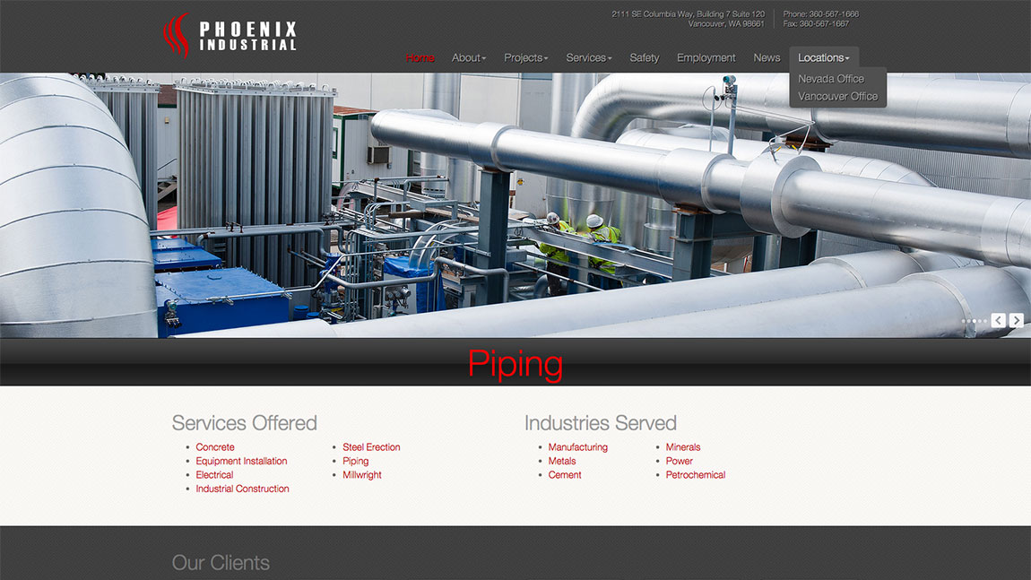 Phoenix Industrial website preview